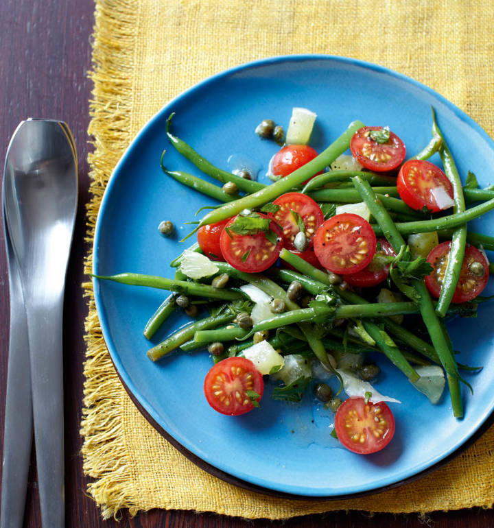 Warm lemon, tomato and bean salad Sainsbury`s Magazine